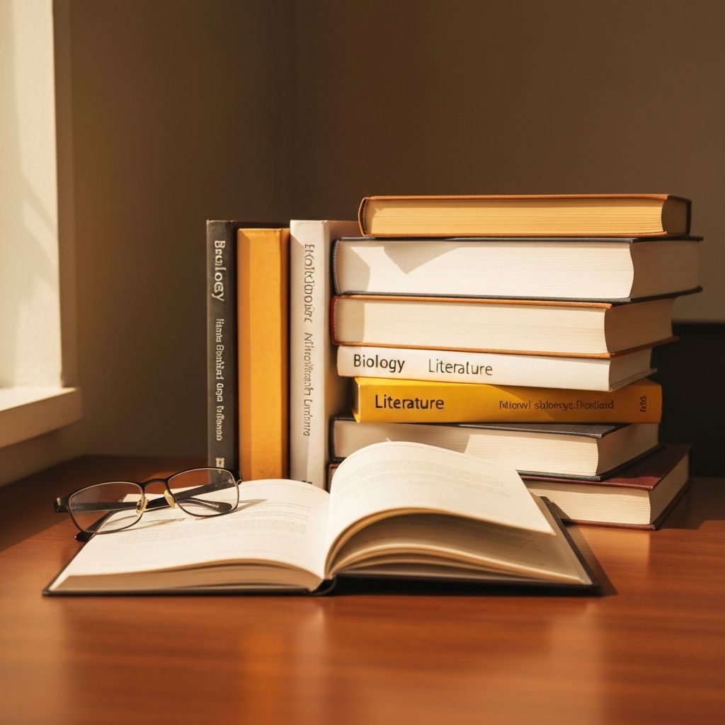 Educational books and materials representing knowledge