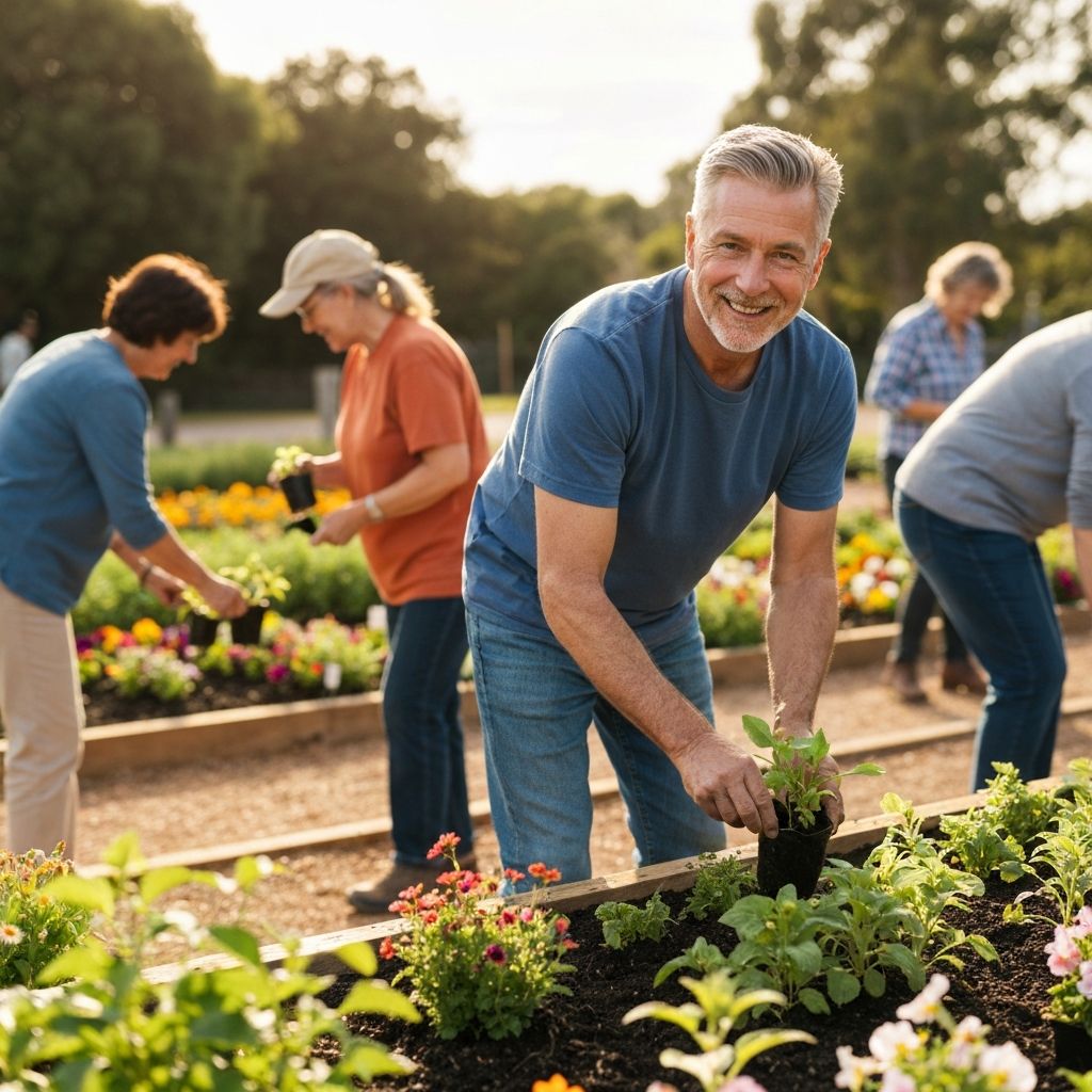 Man participating in community activity